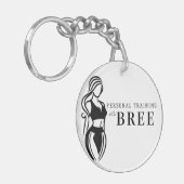 Vrouw Fitness persoonlijke training minimalistisch Sleutelhanger (Voorkant Links)