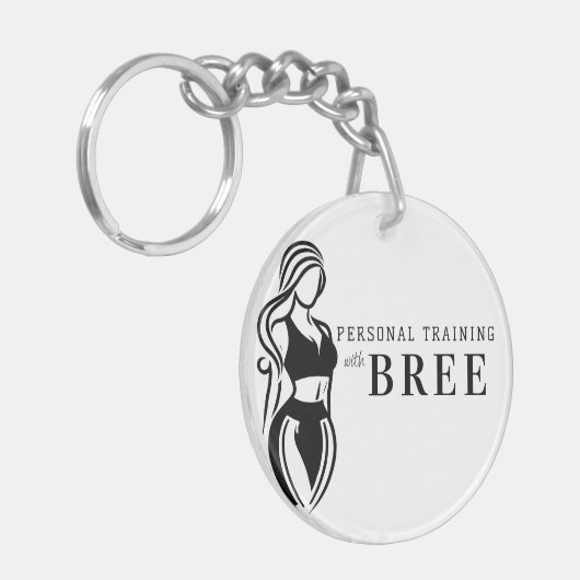 Vrouw Fitness persoonlijke training minimalistisch Sleutelhanger (Voorkant Links)