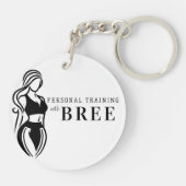 Vrouw Fitness persoonlijke training minimalistisch Sleutelhanger (Achterkant)