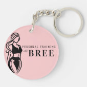Vrouw Fitness persoonlijke training minimalistisch Sleutelhanger (Achterkant)