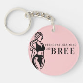 Vrouw Fitness persoonlijke training minimalistisch Sleutelhanger (Voorkant)