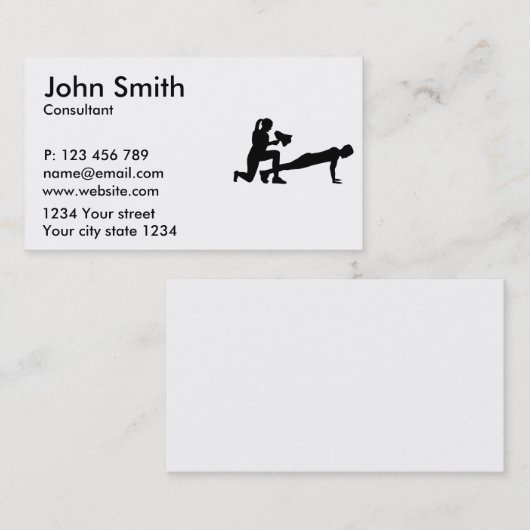 Vrouw fitness trainer visitekaartje (Voorkant / Achterkant)