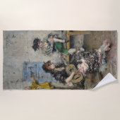 Vrouw Flamenco gitarist (Spaans gitarist) Strandlaken (Voorkant)