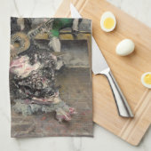 Vrouw Flamenco gitarist (Spaans gitarist) Theedoek (Quarter Fold)