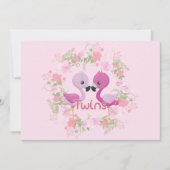 Vrouw Flamingo Twins Baby shower uitnodiging (Voorkant)