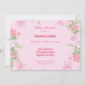Vrouw Flamingo Twins Baby shower uitnodiging (Achterkant)