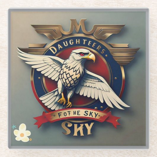 vrouw Flight Leaders Glazen Onderzetter (Voorkant)
