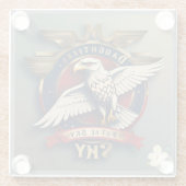 vrouw Flight Leaders Glazen Onderzetter (Achterkant)