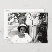 Vrouw Florida Rte. 1 Wegwijzer  Briefkaart (Voorkant / Achterkant)