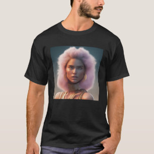 Vrouw Fluffy Lion Mane Roze King Fantasy Natuur W T-shirt