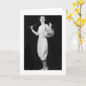  Vrouw Folie Fencer Note Kaart (Gele Bloem)