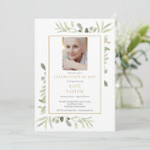 Vrouw Foto Begrafenis Viering van het leven Kaart (Staand voorkant)