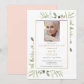 Vrouw Foto Begrafenis Viering van het leven Kaart (Voorkant / Achterkant)