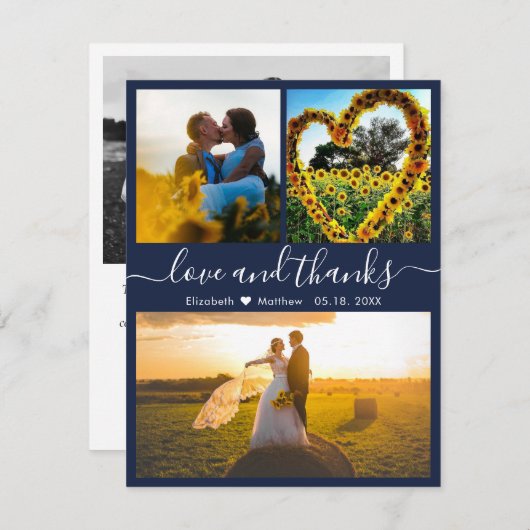 Vrouw Foto van het Bedankt- en liefdesscript Bedankkaart (Voorkant / Achterkant)