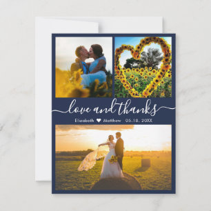Vrouw Foto van het Bedankt- en liefdesscript Bedankkaart