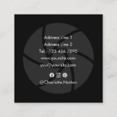 Vrouw Fotograaf Black Square Visitekaartje (Achterkant)