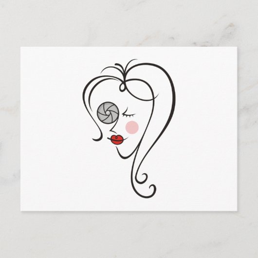 Vrouw fotograaf briefkaart (Voorkant)
