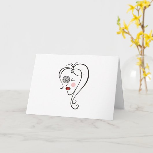 Vrouw fotograaf kaart (Gele Bloem)