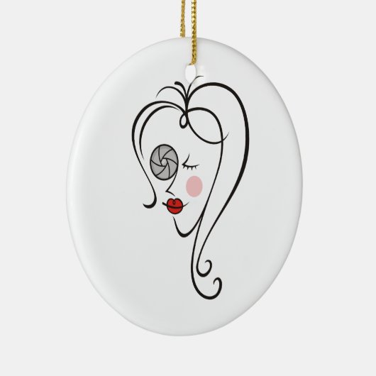 Vrouw fotograaf keramisch ornament (Rechts)