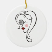 Vrouw fotograaf keramisch ornament (Voorkant)