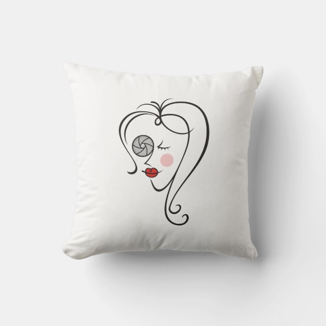 Vrouw fotograaf kussen (Voorkant)