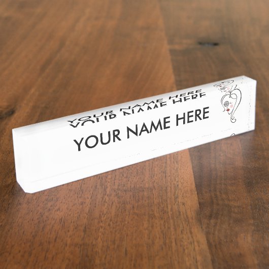 Vrouw fotograaf naambordje (Zijkant)