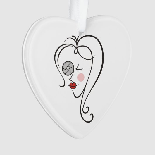 Vrouw fotograaf ornament (voorkant)