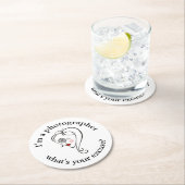 Vrouw fotograaf ronde kartonnen onderzetter (Insitu)