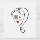 Vrouw fotograaf wijn etiket (Enkel label)