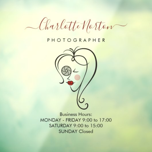 Vrouw Fotografietvenster Cling Raamsticker (Vel 3)