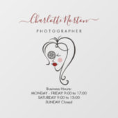 Vrouw Fotografietvenster Cling Raamsticker (Vel)