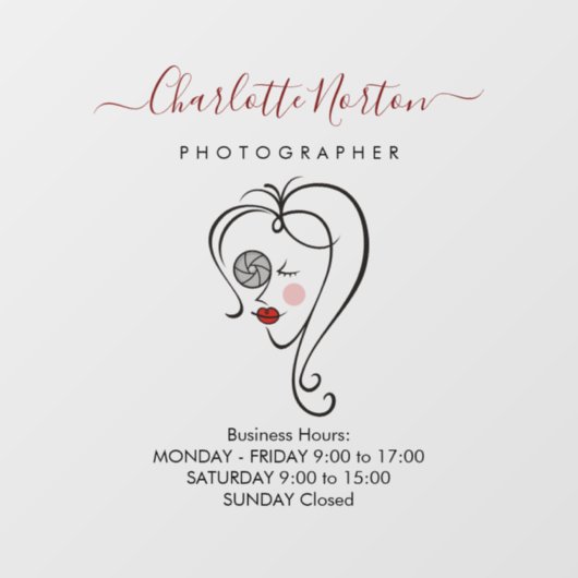 Vrouw Fotografietvenster Cling Raamsticker (Vel)