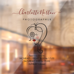 Vrouw Fotografietvenster Cling Raamsticker