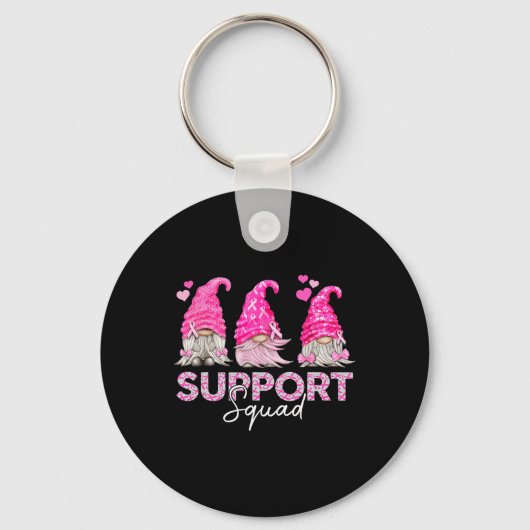 Vrouw Fun Gnomies Support Squad Borstkanker Awar Sleutelhanger (Voorkant)
