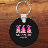 Vrouw Fun Gnomies Support Squad Borstkanker Awar Sleutelhanger (Voorkant)