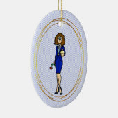 Vrouw Funeral Director Holding Urn Ornament (Rechts)