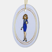 Vrouw Funeral Director Holding Urn Ornament (Links)
