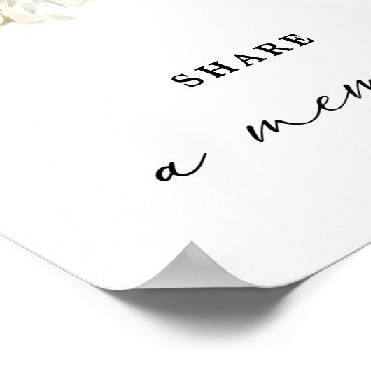 Vrouw Funeral Share A Memory Sign, Memory Poster (Hoek)