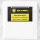 Vrouw Funny Warning Sign Rechthoekige Sticker (Tas)