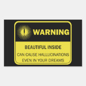 Vrouw Funny Warning Sign Rechthoekige Sticker (Voorkant)