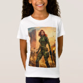 Vrouw G. I. Joe Scarlett met design T-shirt (Voorkant)