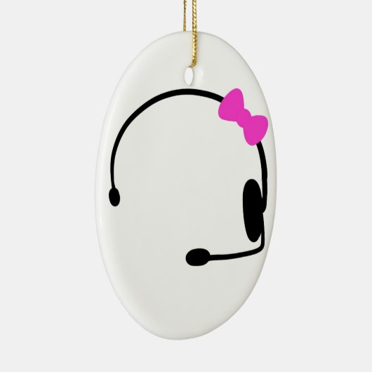 Vrouw Gamer Keramisch Ornament (Rechts)