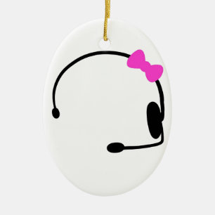 Vrouw Gamer Keramisch Ornament