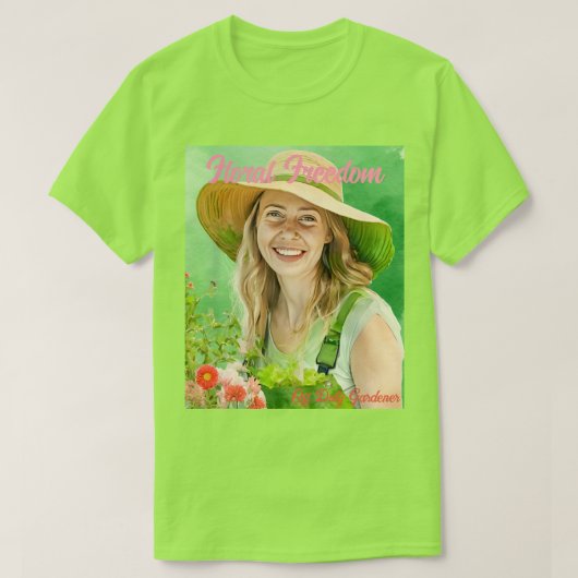 Vrouw Gardener Waterverf Carrière T-shirt (Design voorkant)