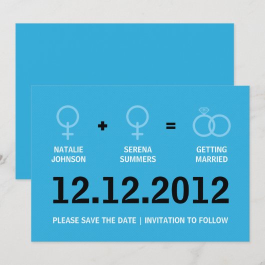 Vrouw Gay Marriage Save the Date (Voorkant / Achterkant)