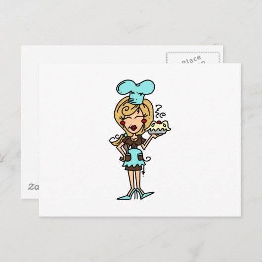 Vrouw gebak - Blond T-shirts en cadeaus Briefkaart (Voorkant / Achterkant)