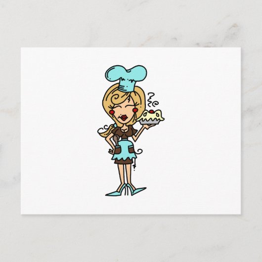 Vrouw gebak - Blond T-shirts en cadeaus Briefkaart (Voorkant)