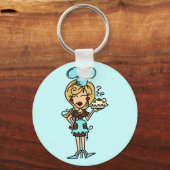 Vrouw gebak - Blond T-shirts en cadeaus Sleutelhanger (Voorkant)