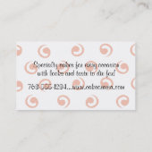 Vrouw gebak in de gistgebak visitekaartje (Achterkant)