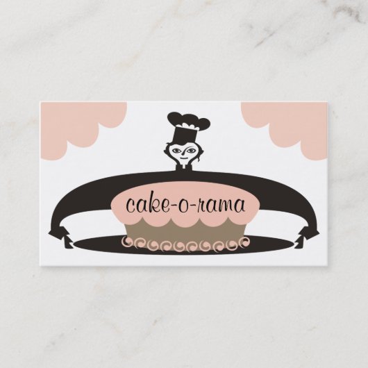 Vrouw gebak in de gistgebak visitekaartje (Voorkant)